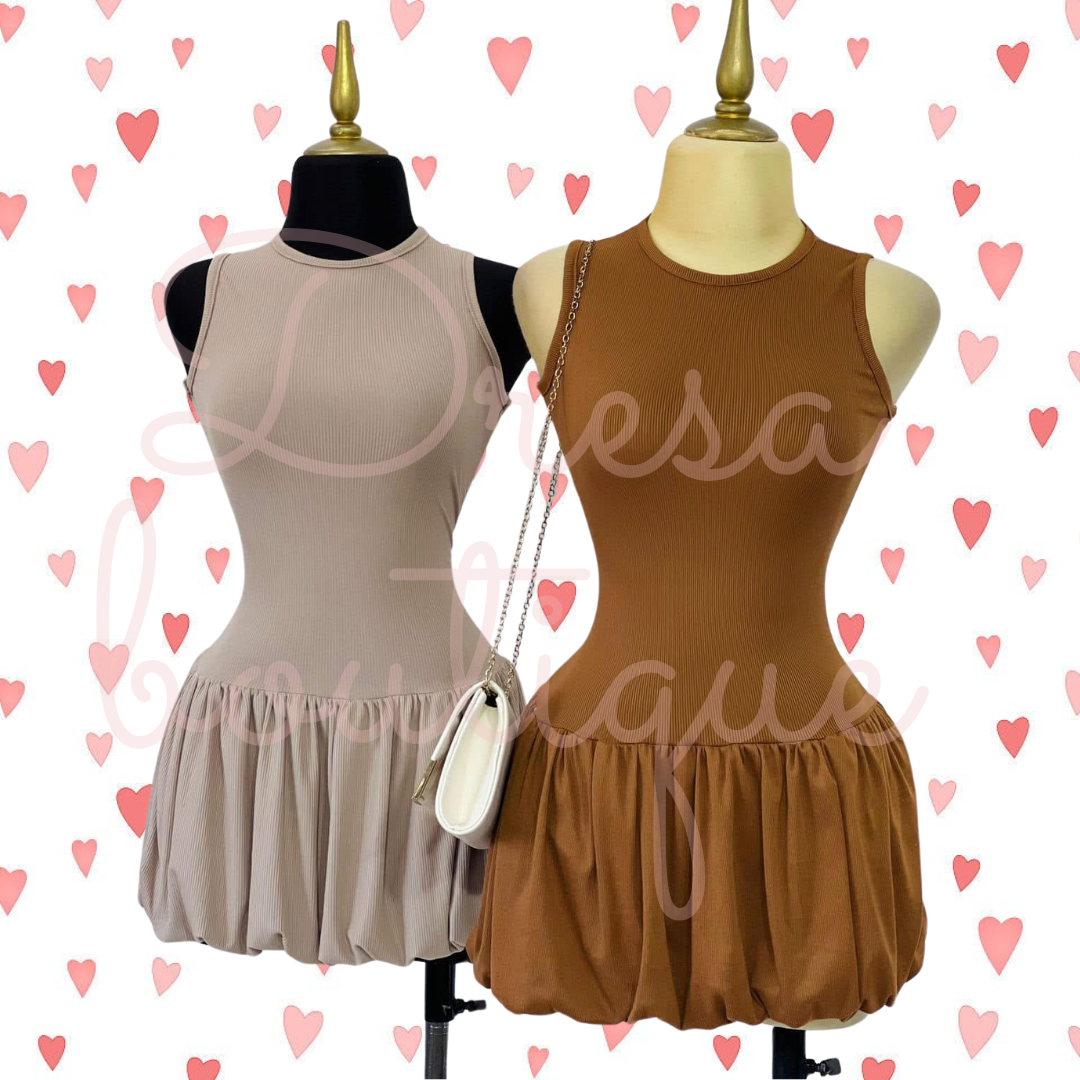 Vestido globo sin mangas