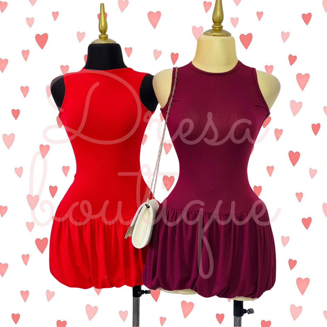 Vestido globo sin mangas