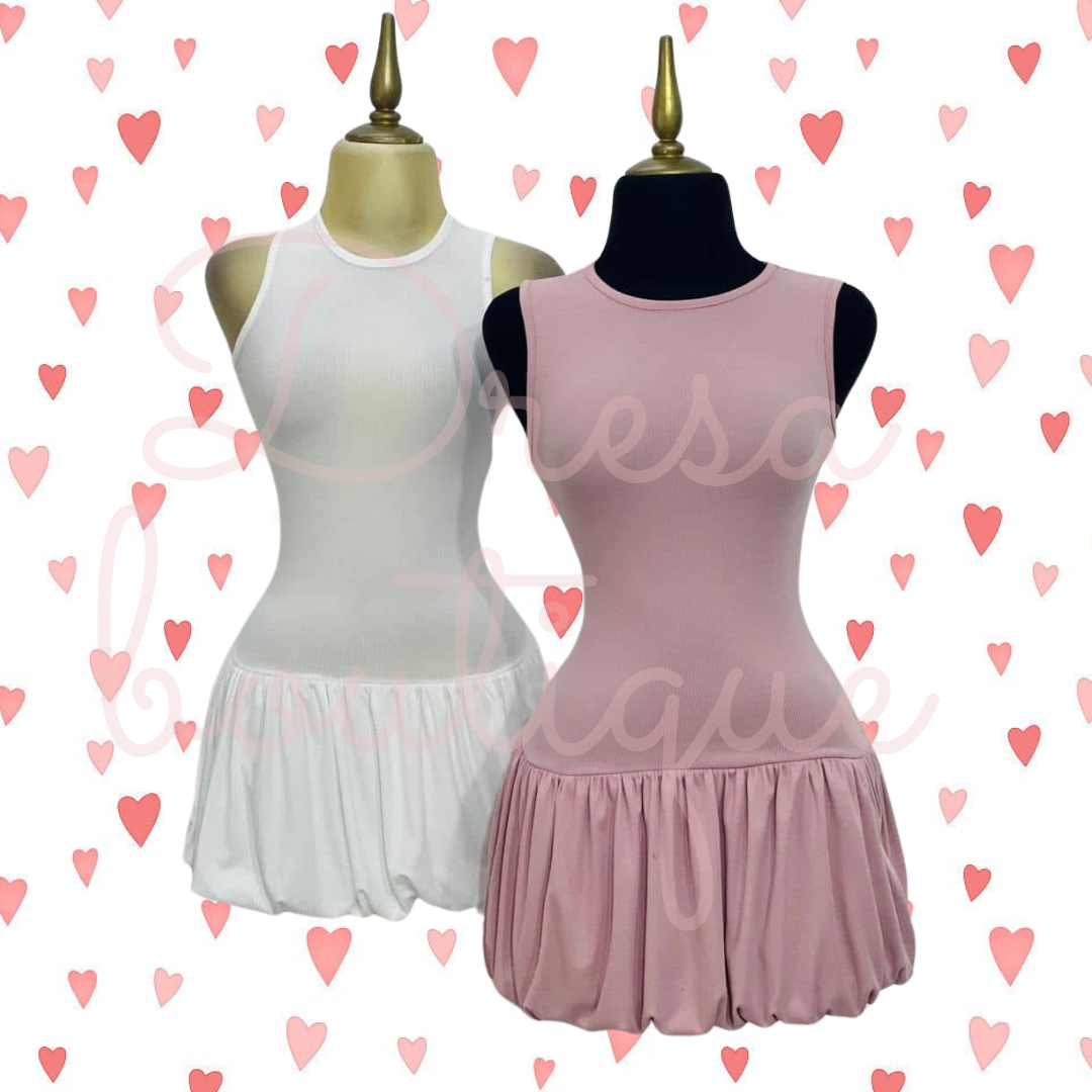 Vestido globo sin mangas