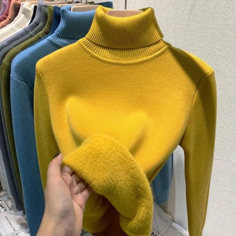 Blusa afelpada cuello tortuga