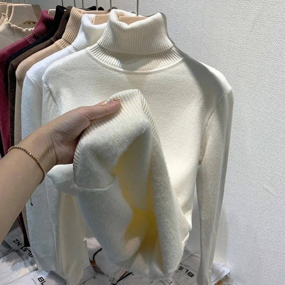 Blusa afelpada cuello tortuga