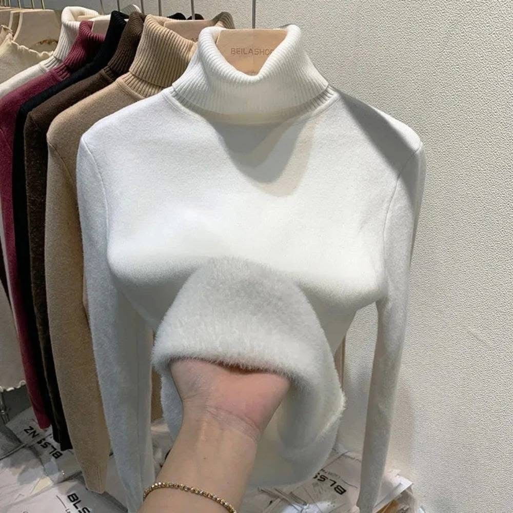 Blusa afelpada cuello tortuga