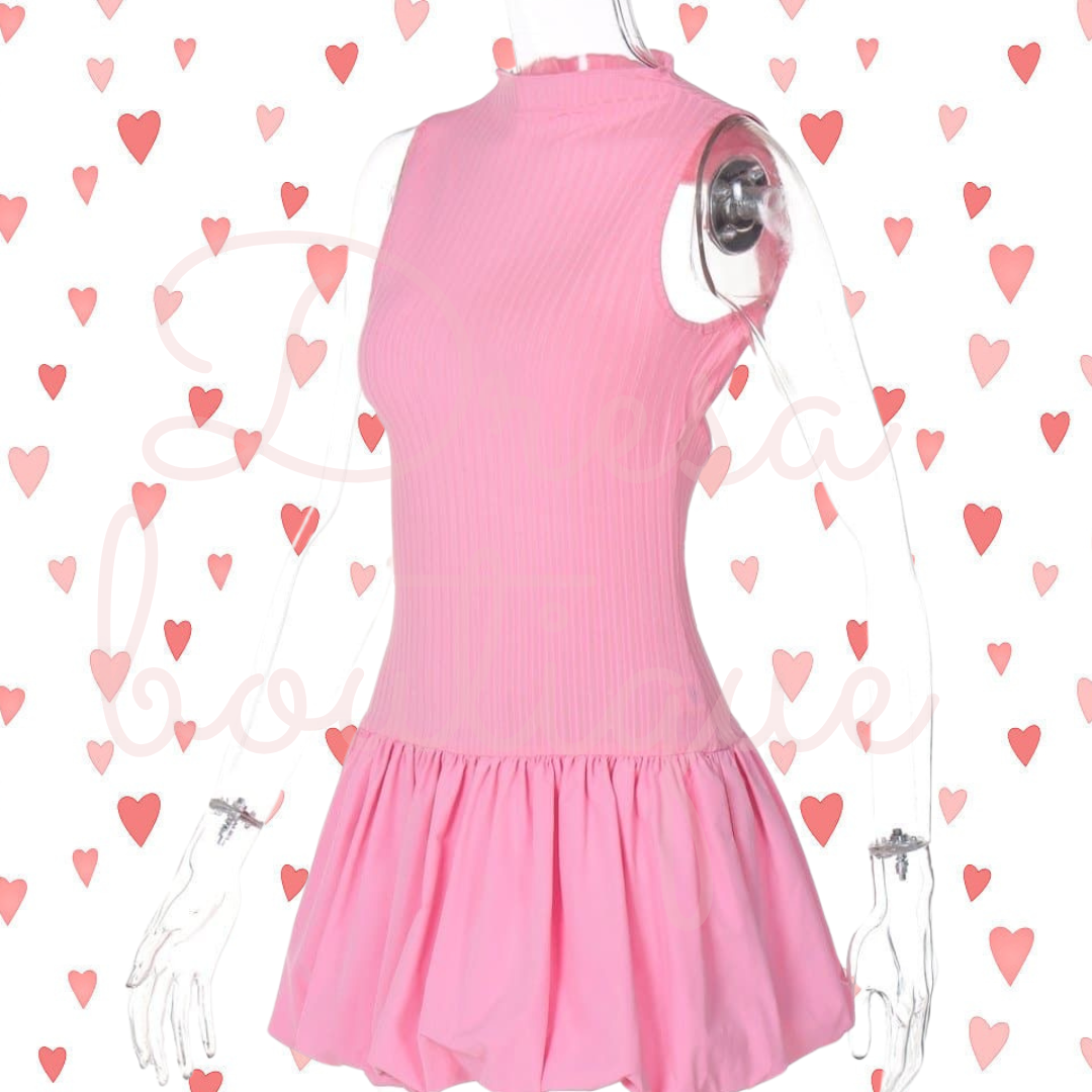 Vestido globo sin mangas