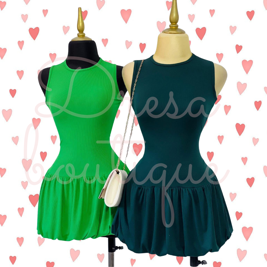 Vestido globo sin mangas