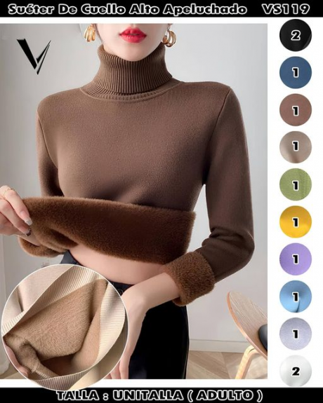 Blusa afelpada cuello tortuga
