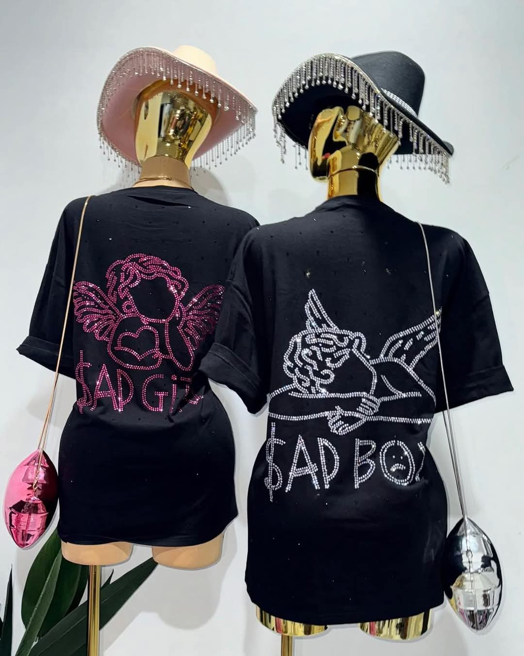 Blusa oversize SAD GIRL/SAD BOYS pedrería