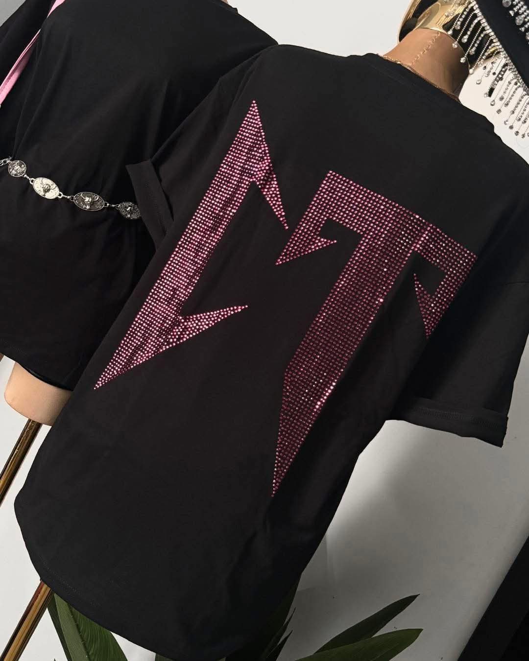 Blusa oversize "CT" pedrería