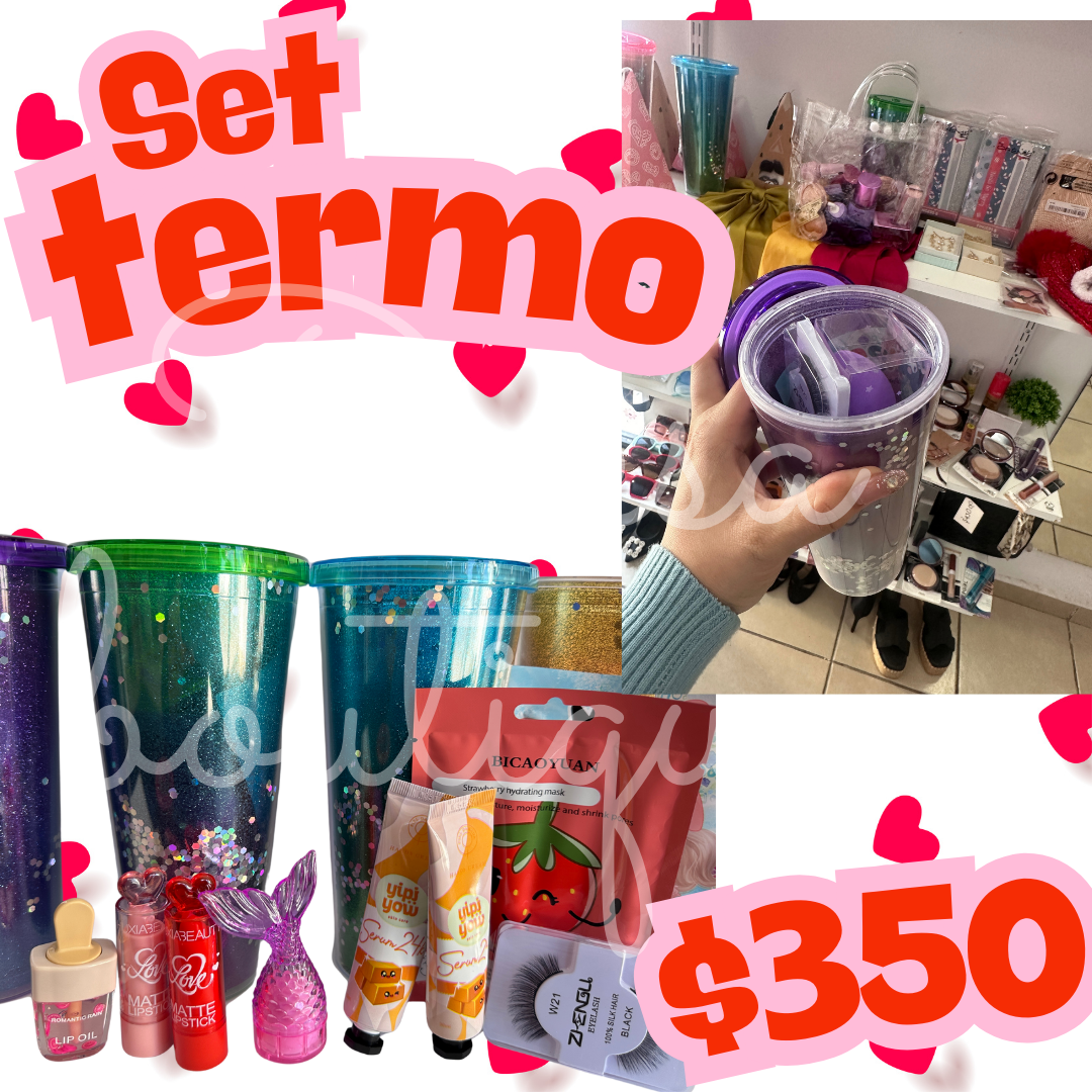 Termo con cosmeticos sorpresa