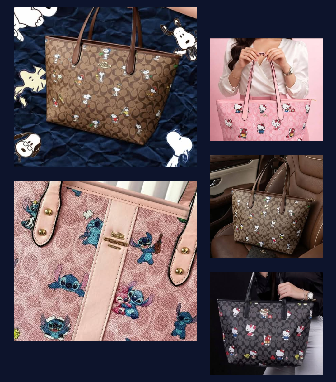 Coach-Bolsa City Tote Bag Animados/ Modelos Surtidos (Medida 30x27x10cm)