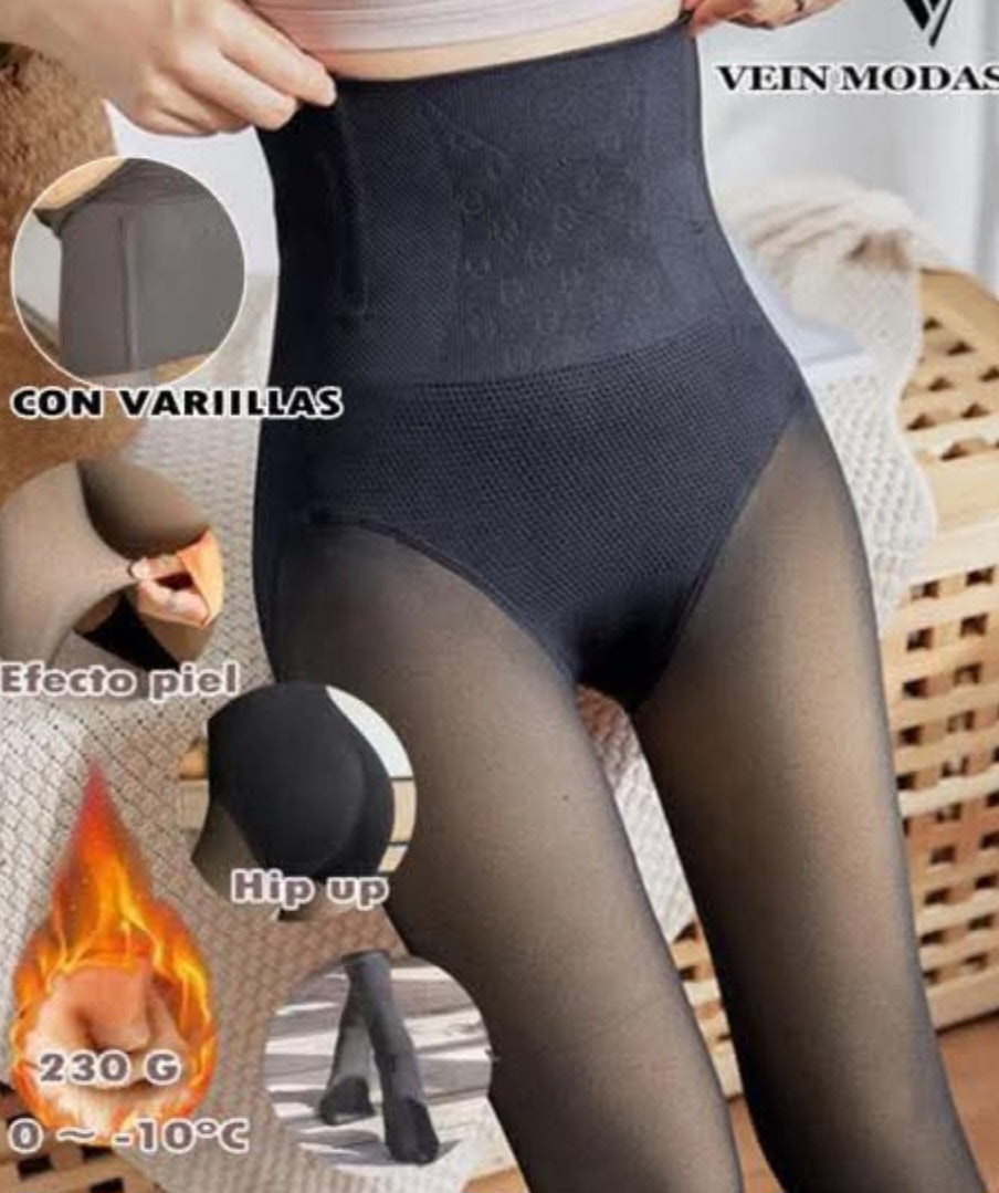 Medias afelpadas efecto piel