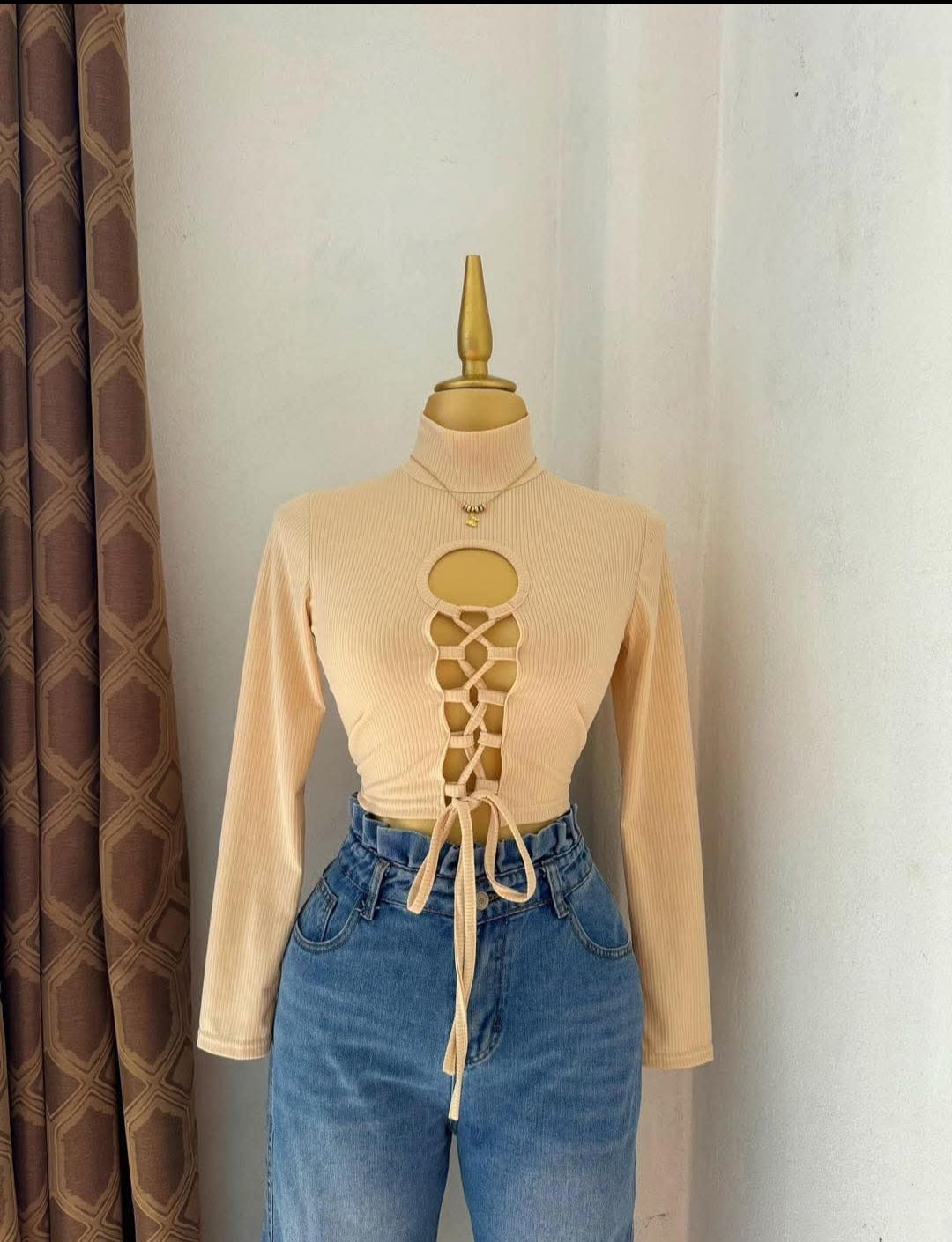 Top blusa con cordones