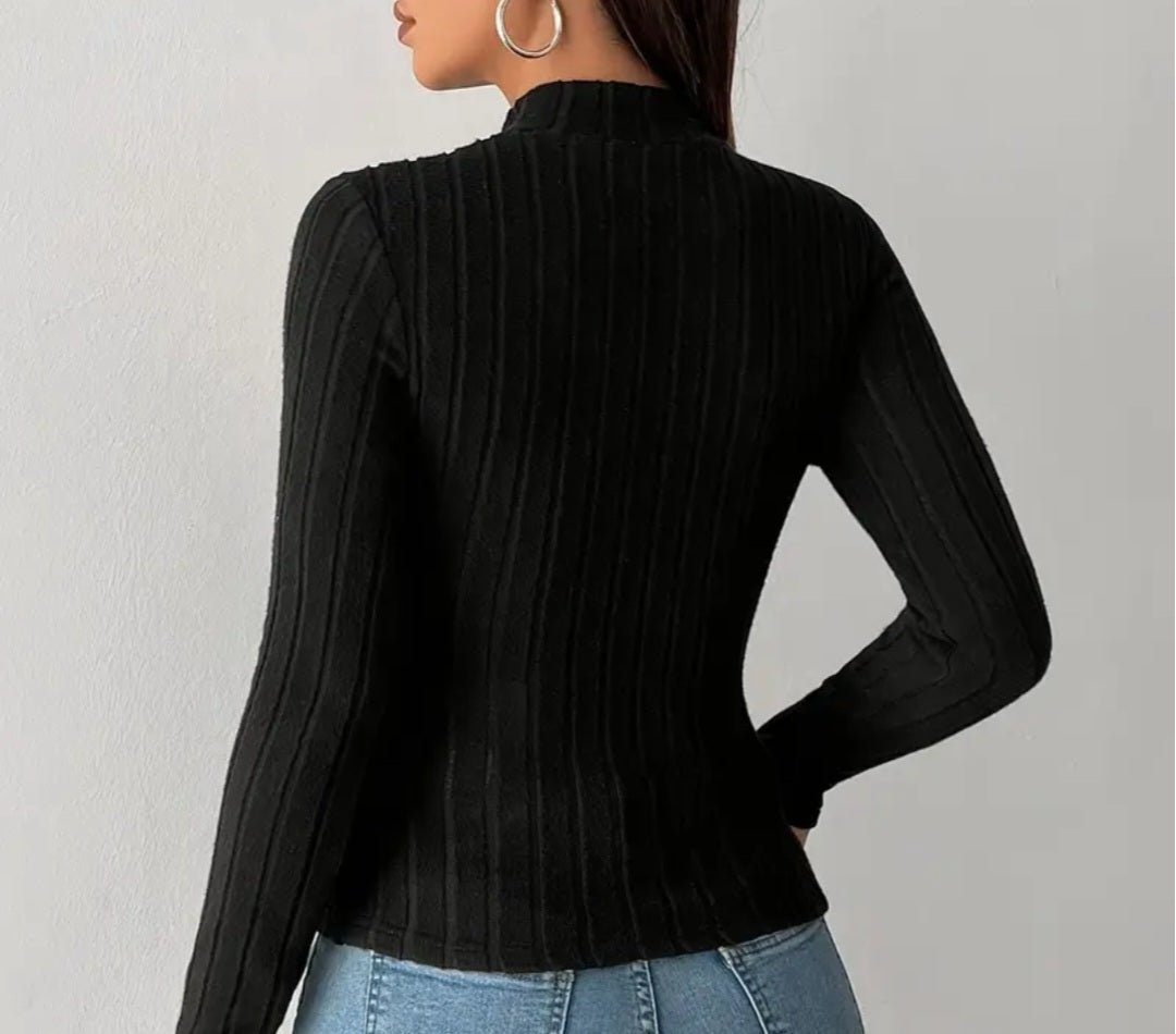 Blusa canale cuello medio alto
