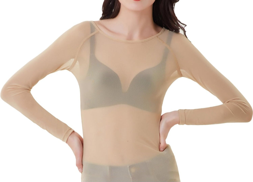 Blusa mesh manga larga