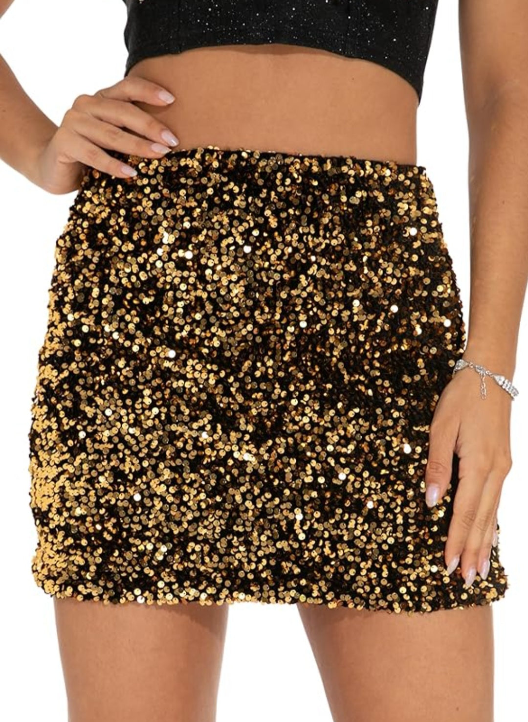 Falda mini de lentejuela