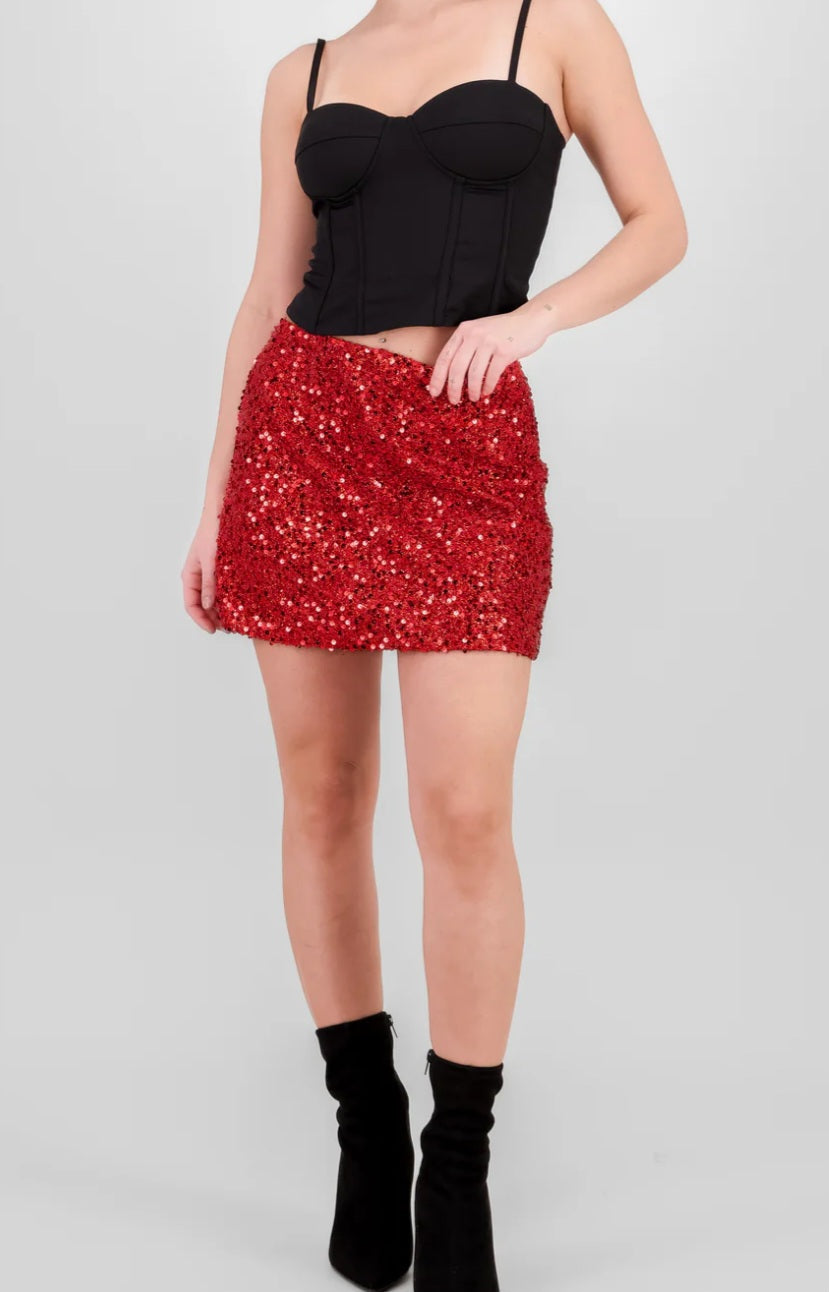 Falda mini de lentejuela