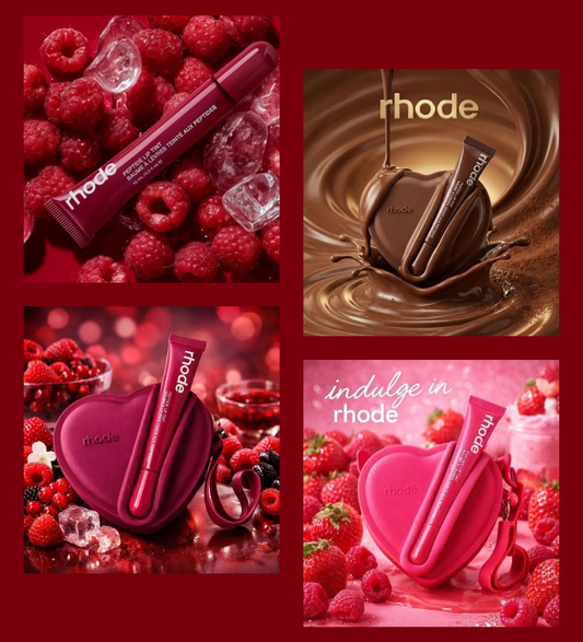 6 PZ corazon-monedero+lip gloss rhode/colores surtidos